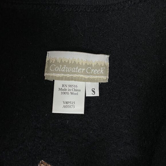 Coldwater Creek Sweater Womens Small Wool Cardigan Floral Red Black Old Money - Picture 14 of 16